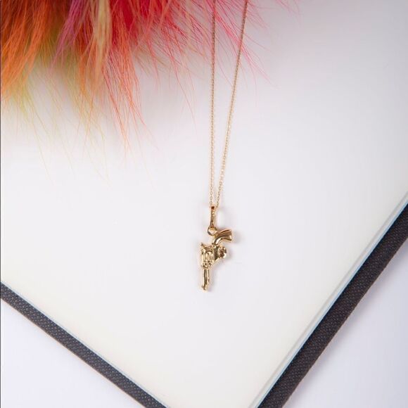 14k Real Gold Revolver Pendant | Birthday Gift | Gold Revolver Charm | Jewelry | - Picture 3 of 8